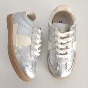 Zara Kids Silver Lace Up Sneakers size EU 26